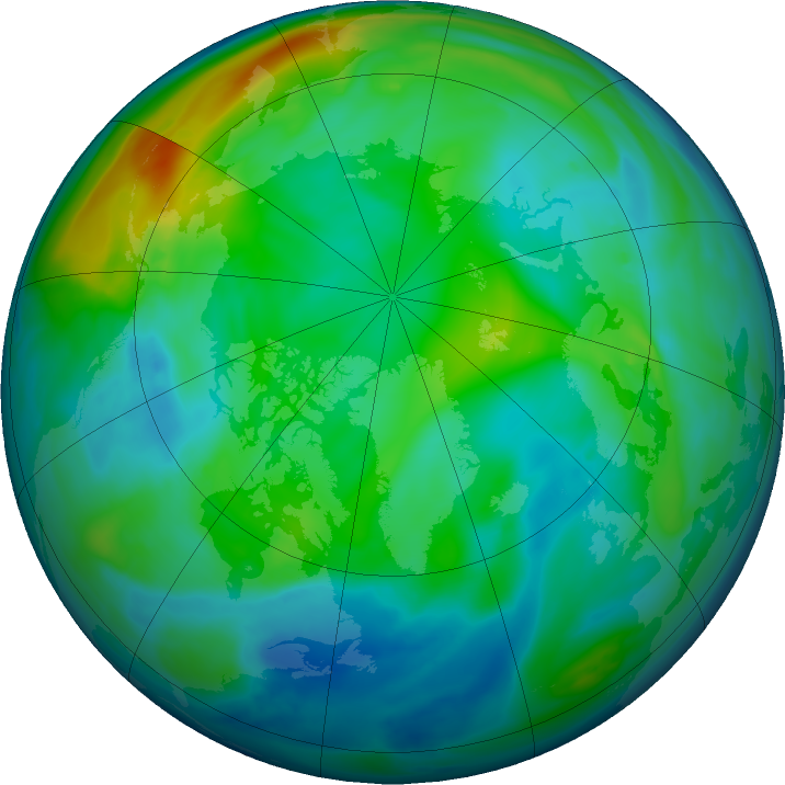 Arctic ozone map for 01 December 2020